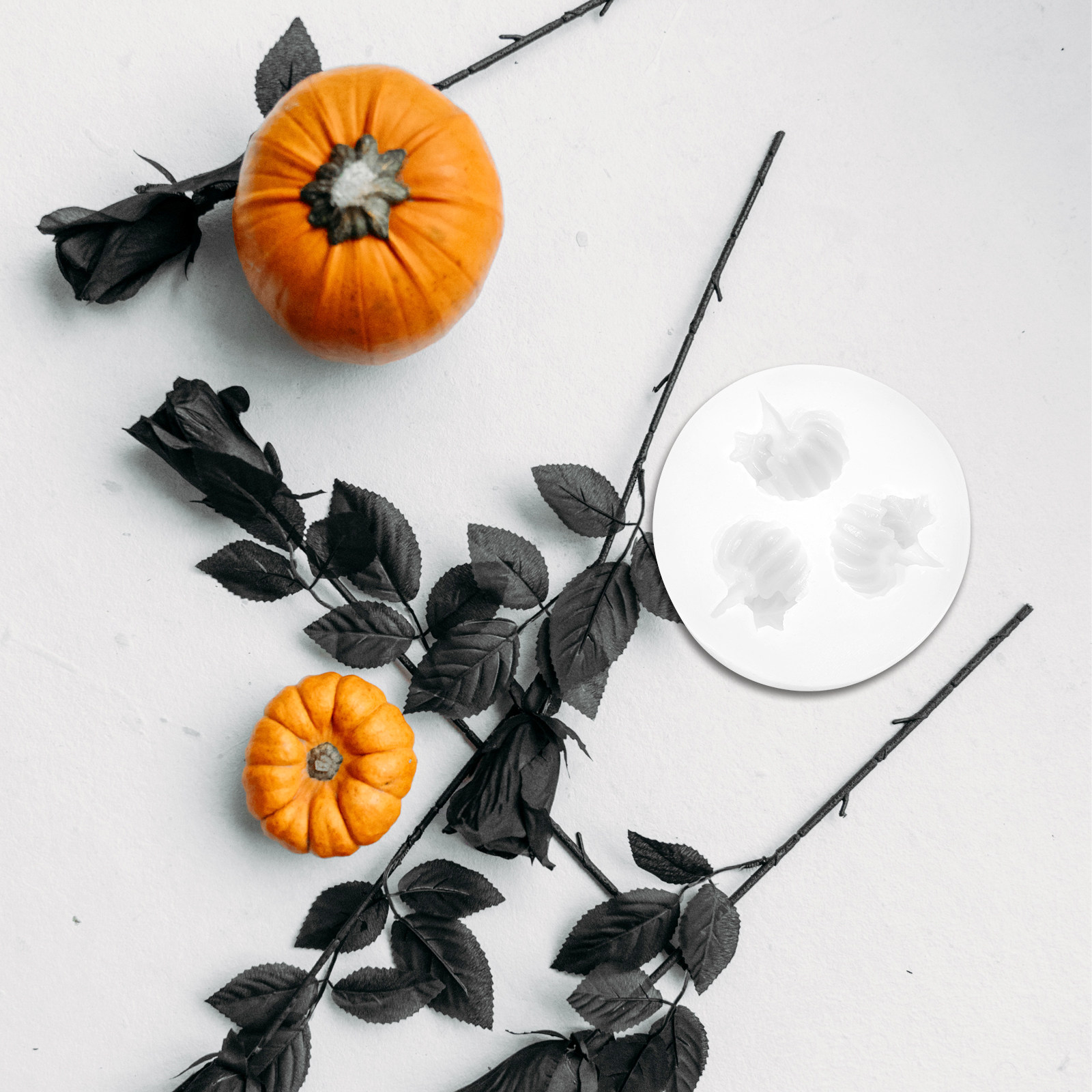 Silicone Epoxy Resin Molds Set - 3Pcs Washable Flexible Silicone Pumpkin Mold