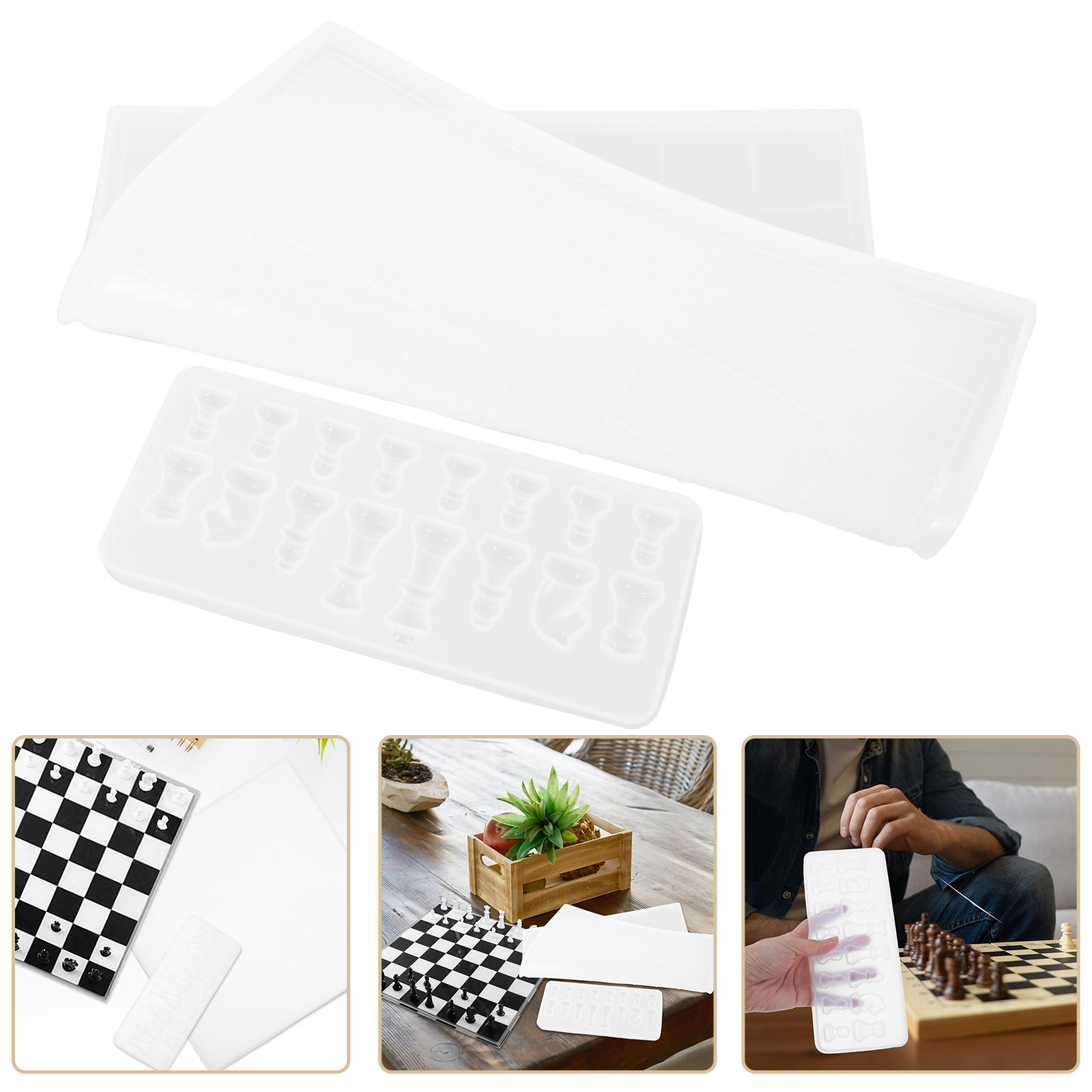 Silicone Chessboard Full Size  - Silicone Epoxy Resin Molds Set ulasan dan harga