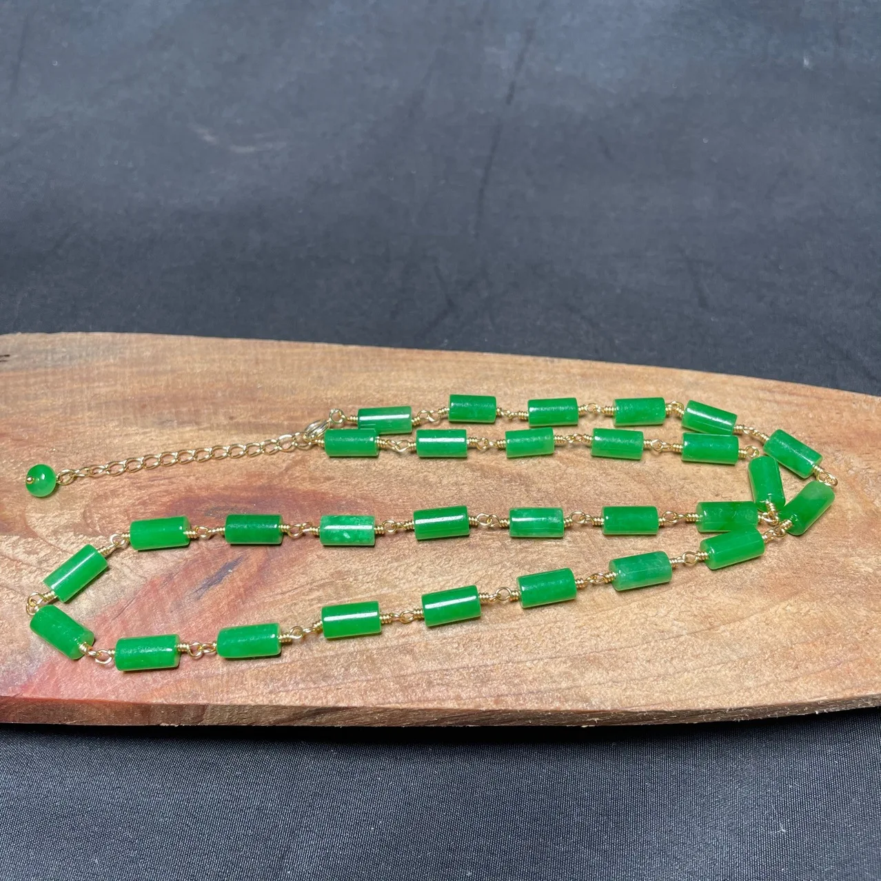 Green Jade Beaded Necklace Vin - Beading ulasan dan harga