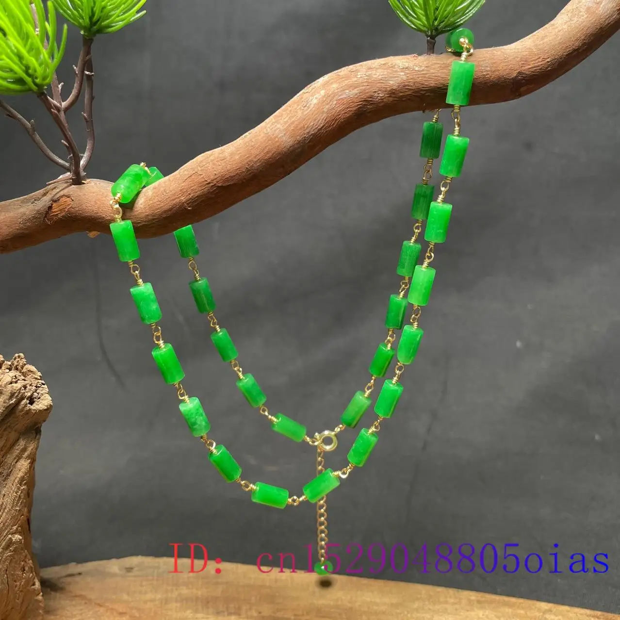 Green Jade Beaded Necklace Vin - Beading ulasan dan harga