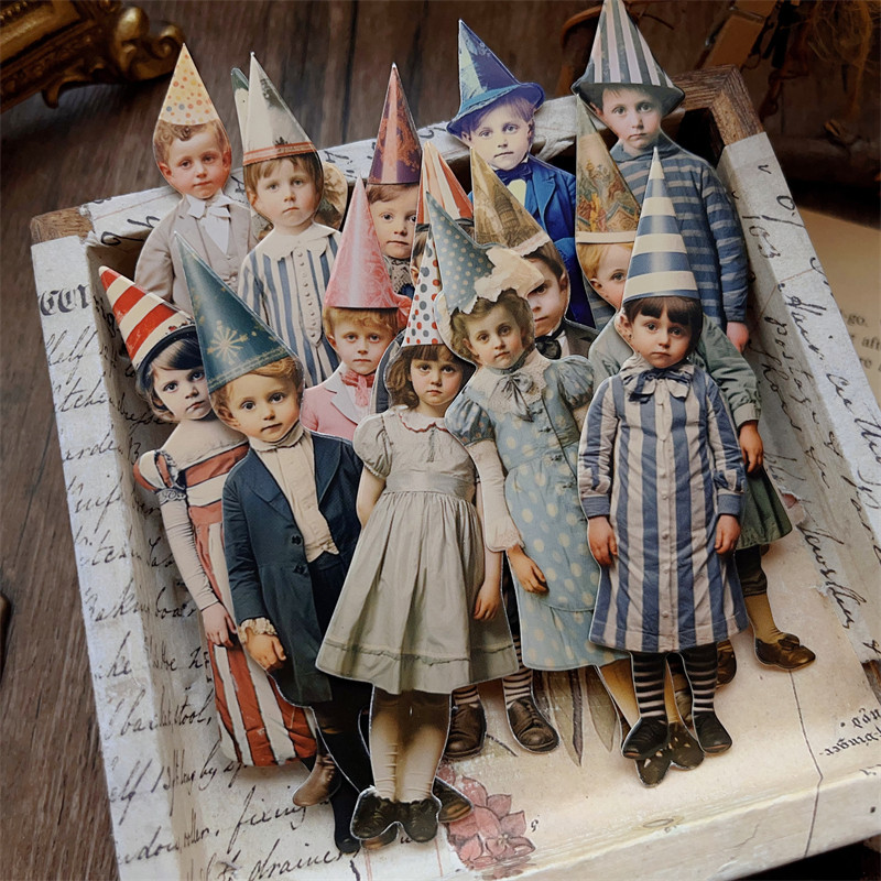 15Pcs Vintage Clown Party Chil - Vintage Junk Journal Scrapbooking Paper ulasan dan harga