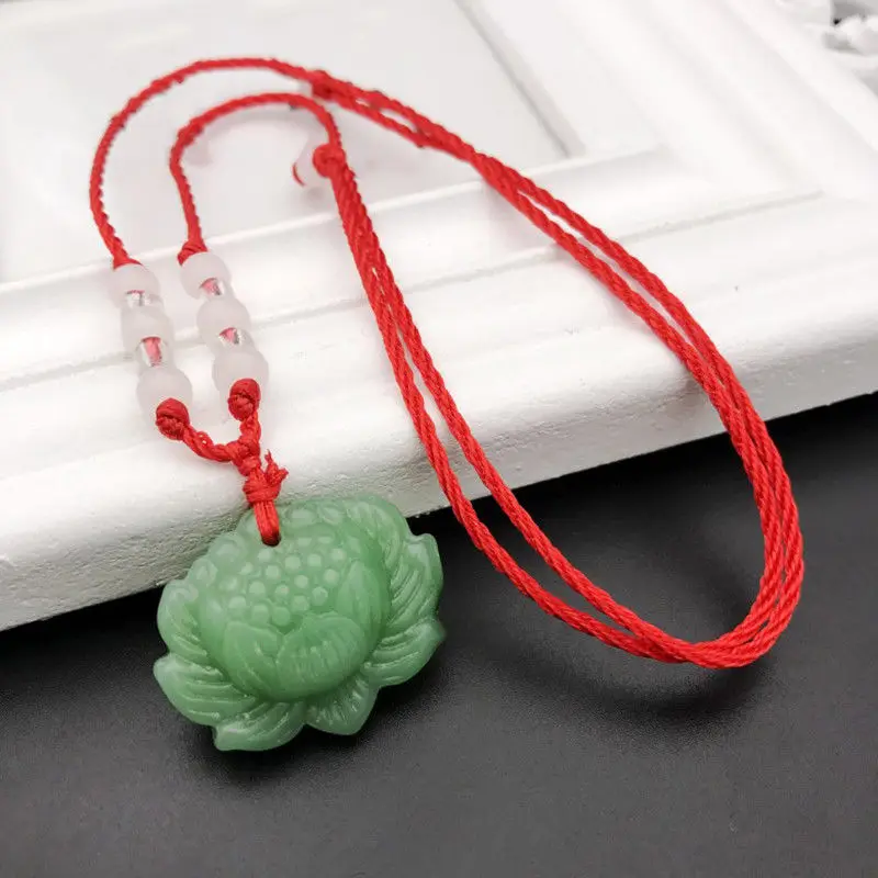 Natural Green Jade Lotus Penda - Beading ulasan dan harga