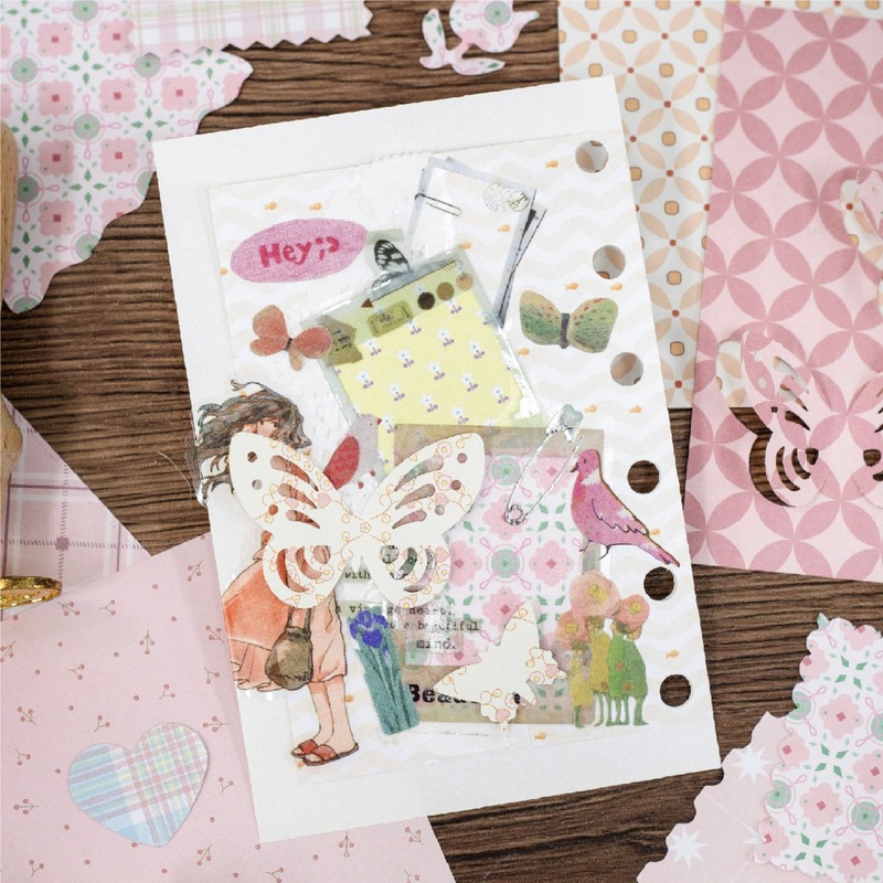 1pack/200pcs Vintage Floral Pl - Vintage Junk Journal Scrapbooking Paper ulasan dan harga