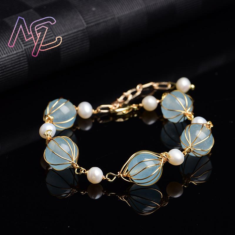 Blue Natural Jade Bead Earring - Beading ulasan dan harga