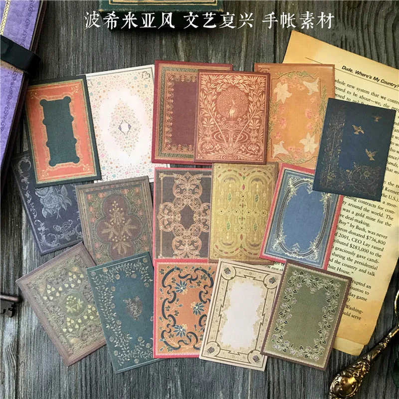 16Pcs Vintage Bohemian Cardsto - Vintage Junk Journal Scrapbooking Paper ulasan dan harga
