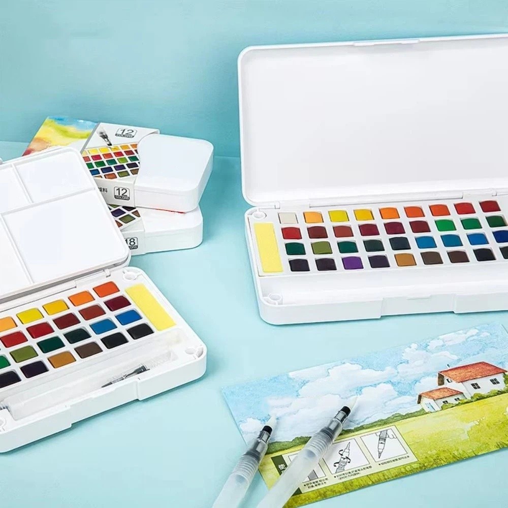 12/18/24/36 Colors Solid Water - Watercolor Paint Set Solid Pigment ulasan dan harga