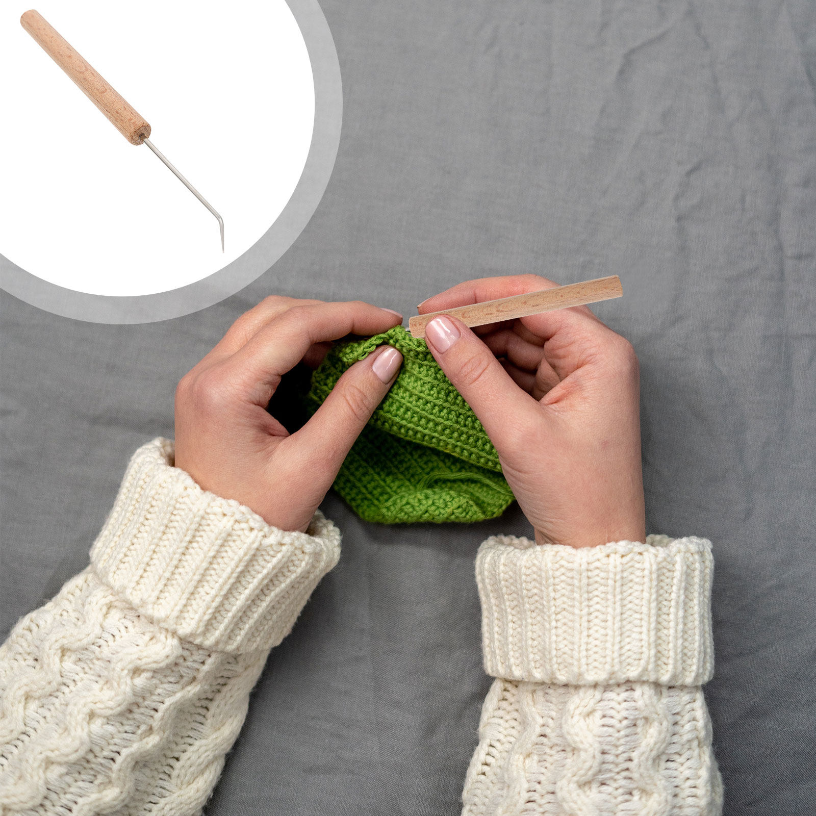1Pcs Premium Wooden Crochet Ho - Wooden Crochet Hooks Ergonomic Handle ulasan dan harga