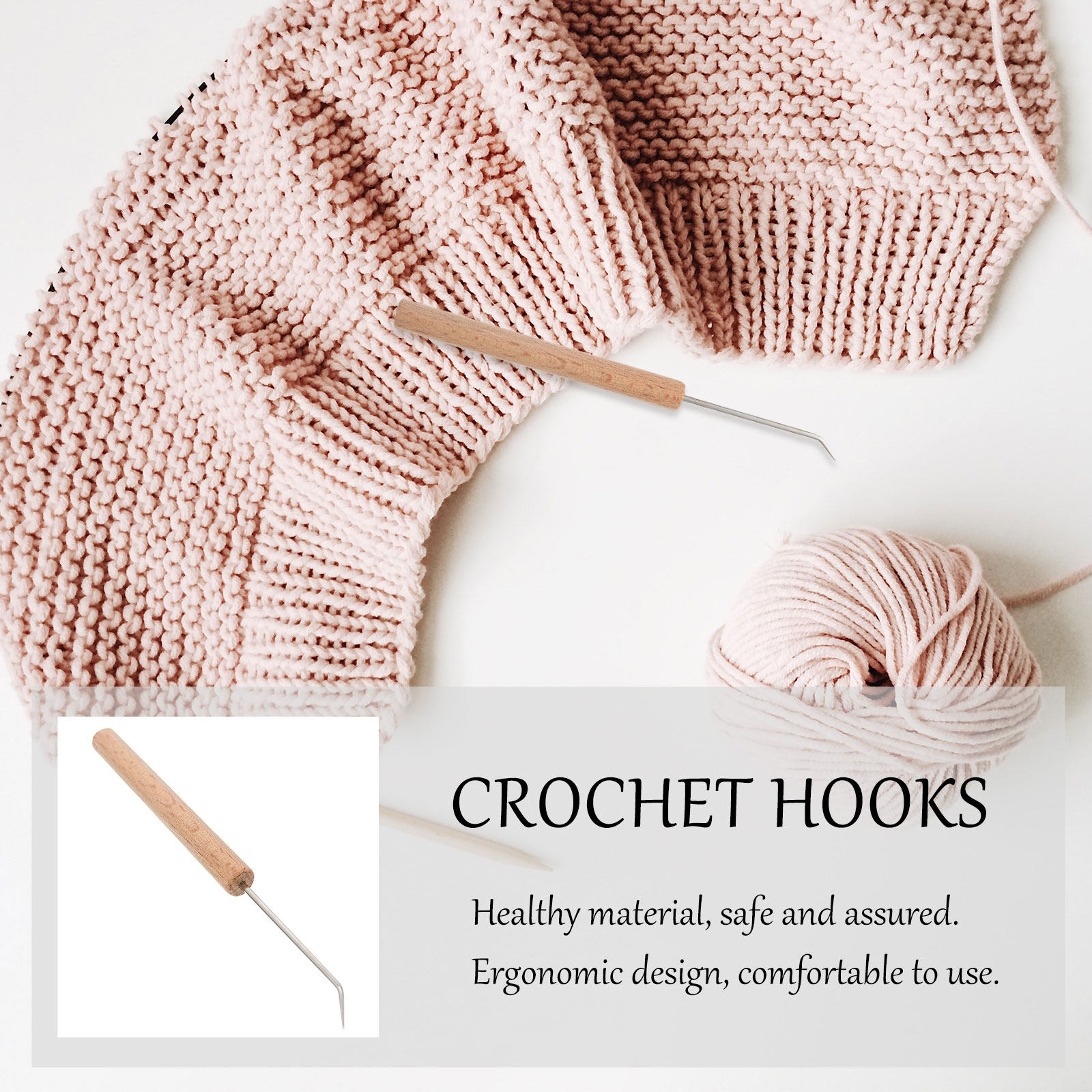 1Pcs Premium Wooden Crochet Ho - Wooden Crochet Hooks Ergonomic Handle ulasan dan harga