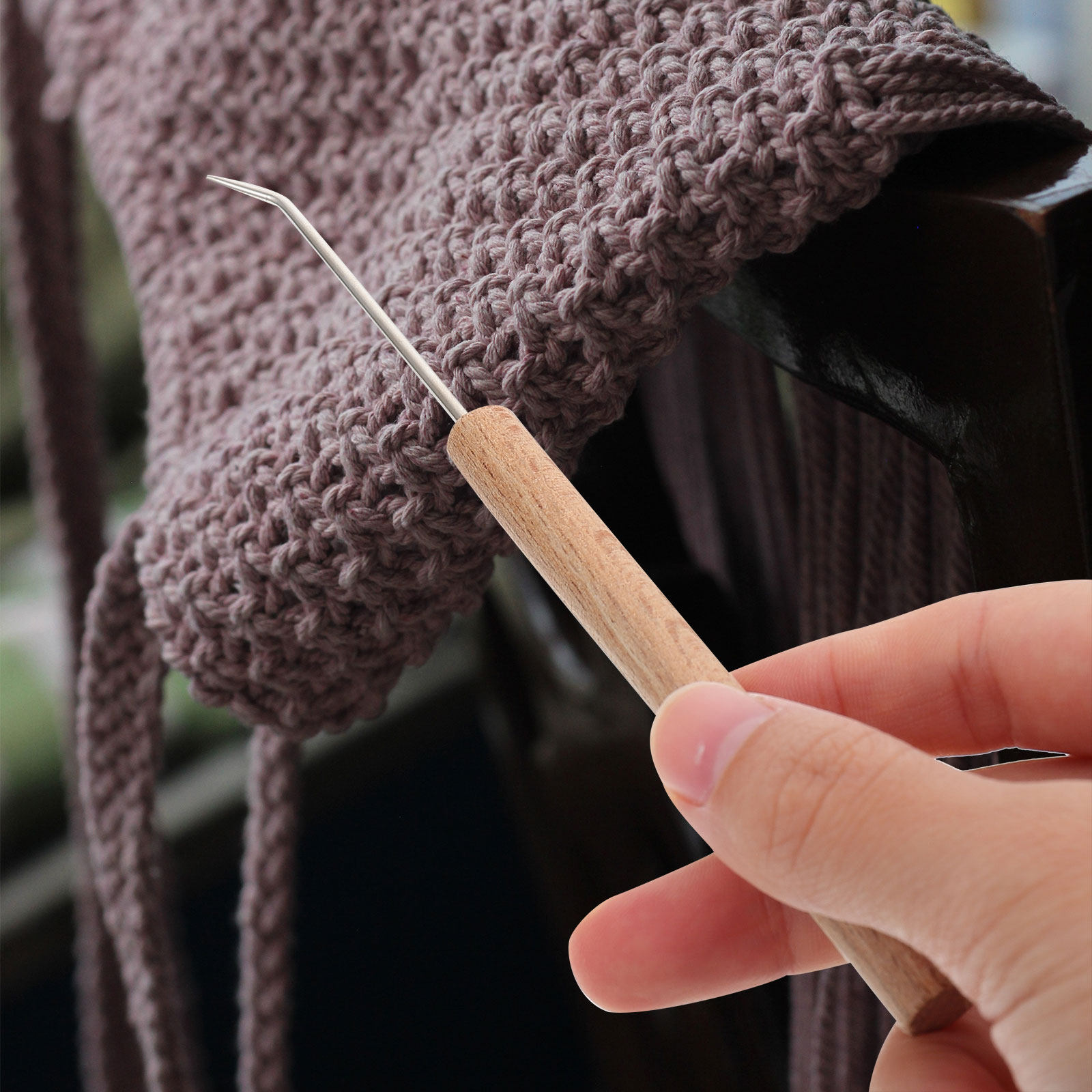 1Pcs Exquisite Ergonomic Croch - Wooden Crochet Hooks Ergonomic Handle ulasan dan harga