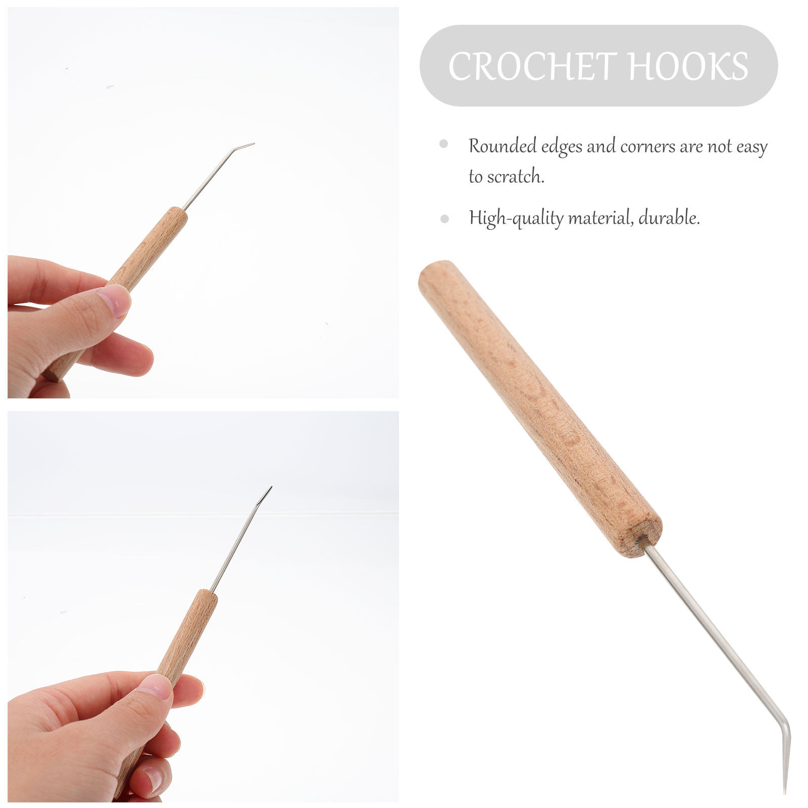 1Pcs Exquisite Ergonomic Croch - Wooden Crochet Hooks Ergonomic Handle ulasan dan harga