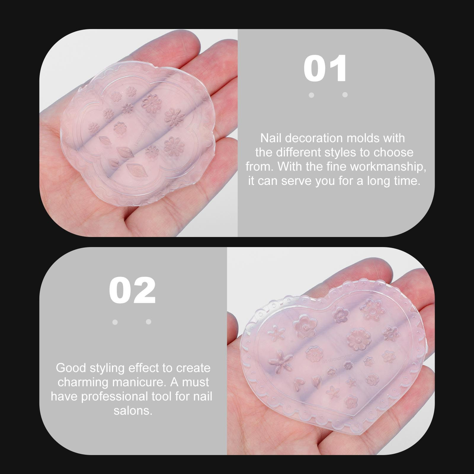 3Pcs Reusable Nail Art Silicon - Silicone Epoxy Resin Molds Set ulasan dan harga
